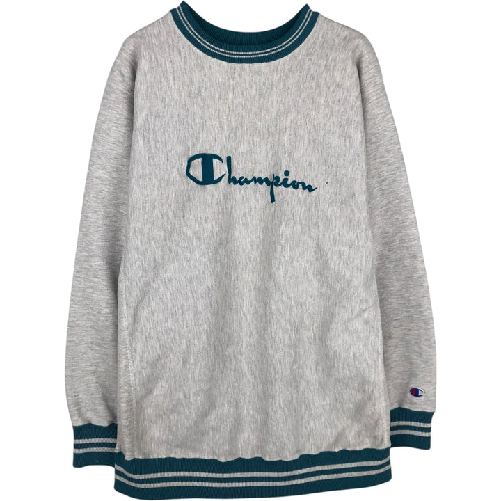 90'S Champion Reverse Weave Embroidered Tag Logo Sweatshirt Trainer Made in USA Men's XL Vintage cotton gray type Vintage Second Hand