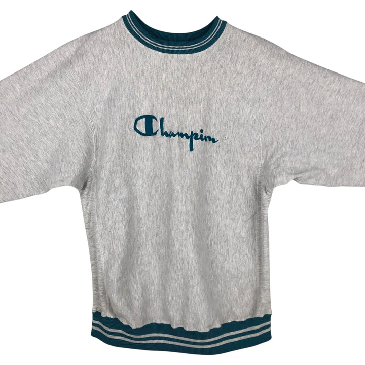 90'S Champion Reverse Weave Embroidered Tag Logo Sweatshirt Trainer Made in USA Men's XL Vintage cotton gray type Vintage Second Hand