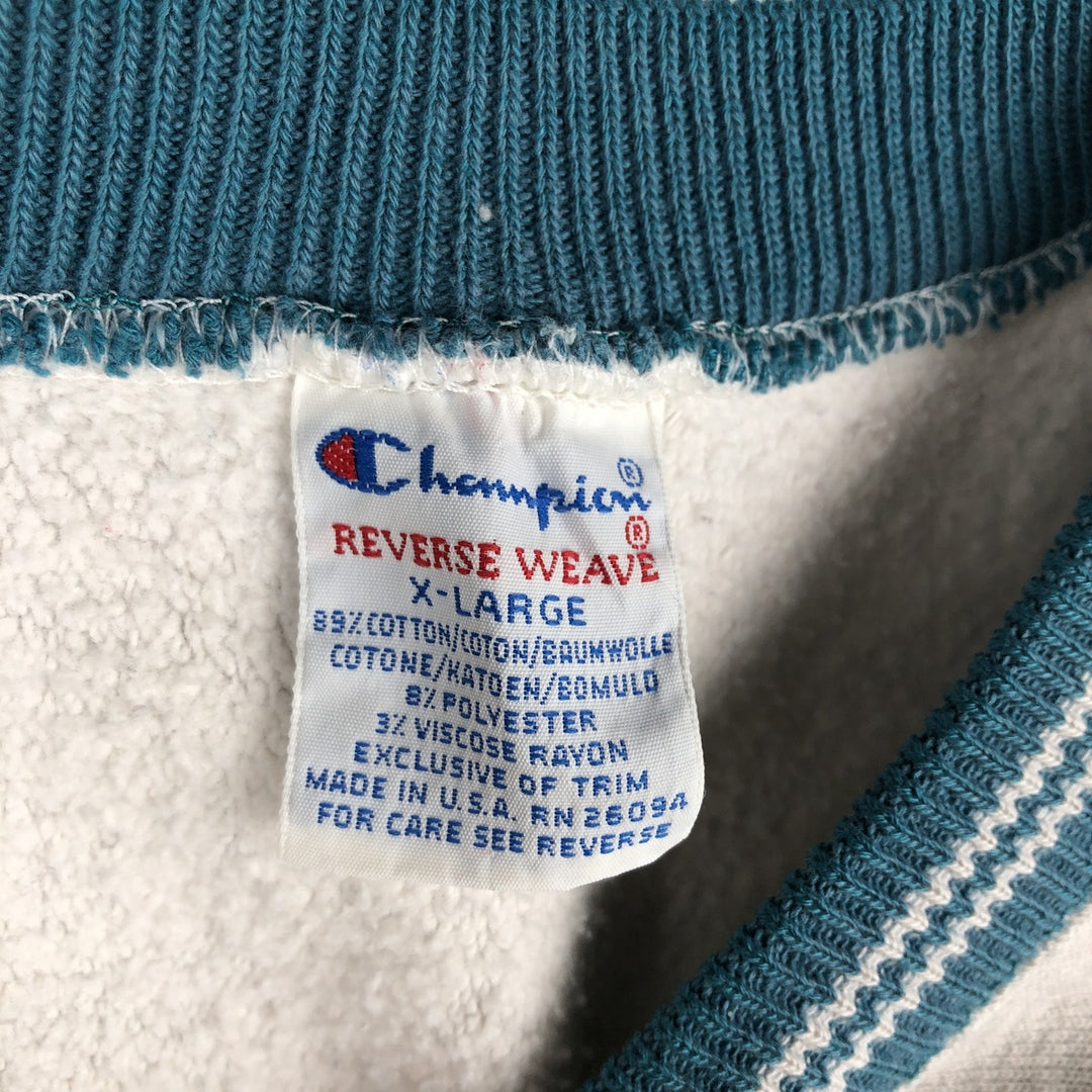 90'S Champion Reverse Weave Embroidered Tag Logo Sweatshirt Trainer Made in USA Men's XL Vintage cotton gray type Vintage Second Hand