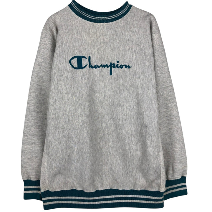 90'S Champion Reverse Weave Embroidered Tag Logo Sweatshirt Trainer Made in USA Men's XL Vintage cotton gray type Vintage Second Hand