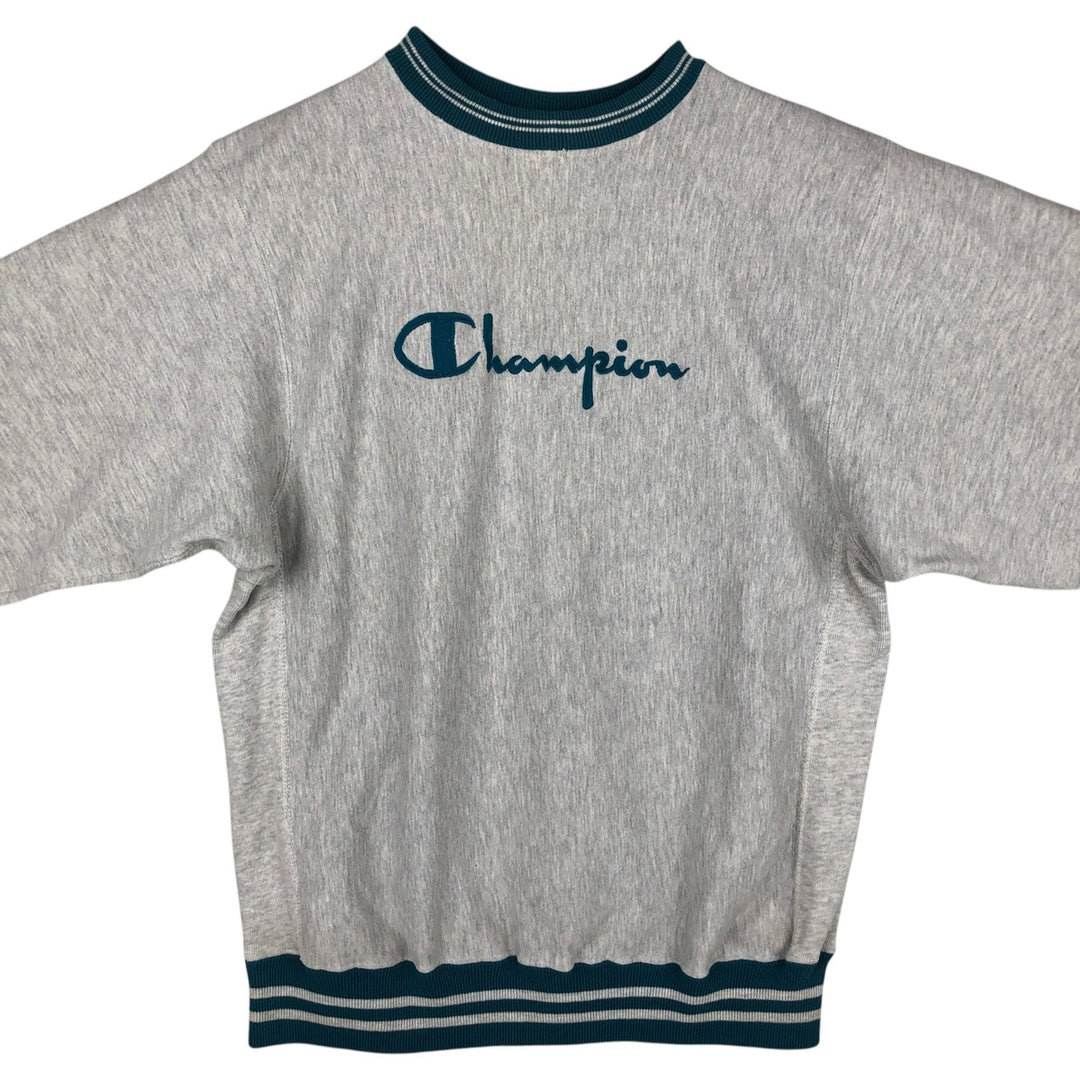 90'S Champion Reverse Weave Embroidered Tag Logo Sweatshirt Trainer Made in USA Men's XL Vintage cotton gray type Vintage Second Hand