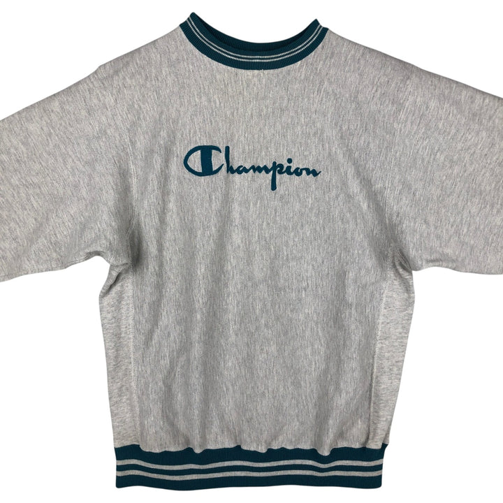 90'S Champion Reverse Weave Embroidered Tag Logo Sweatshirt Trainer Made in USA Men's XL Vintage cotton gray type Vintage Second Hand