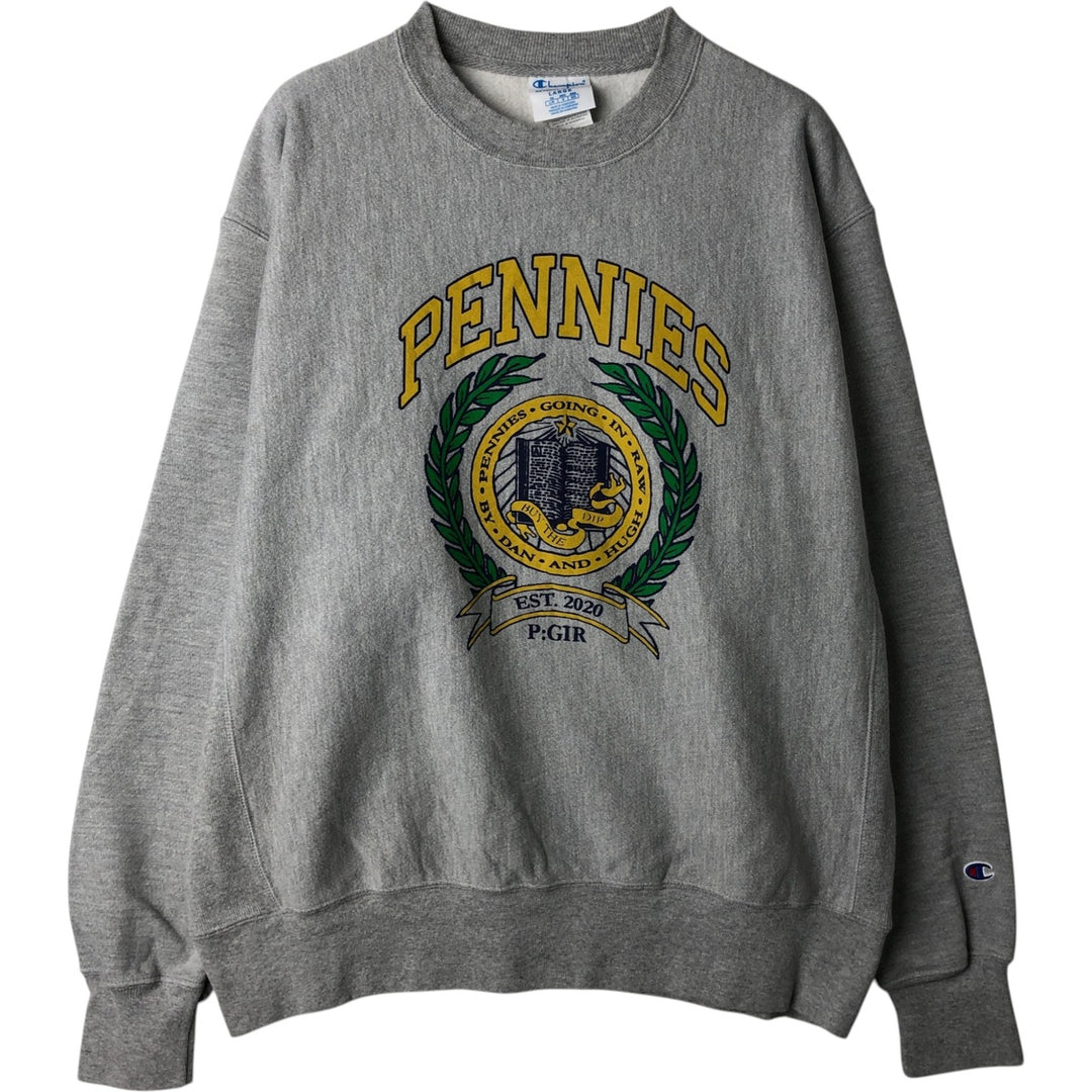 Champion REVERSE WEAVE Reverse Weave College Sweatshirt Trainer Men's L size cotton gray type Vintage Second Hand