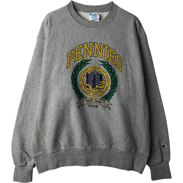 Champion REVERSE WEAVE Reverse Weave College Sweatshirt Trainer Men's L size cotton gray type Vintage Second Hand
