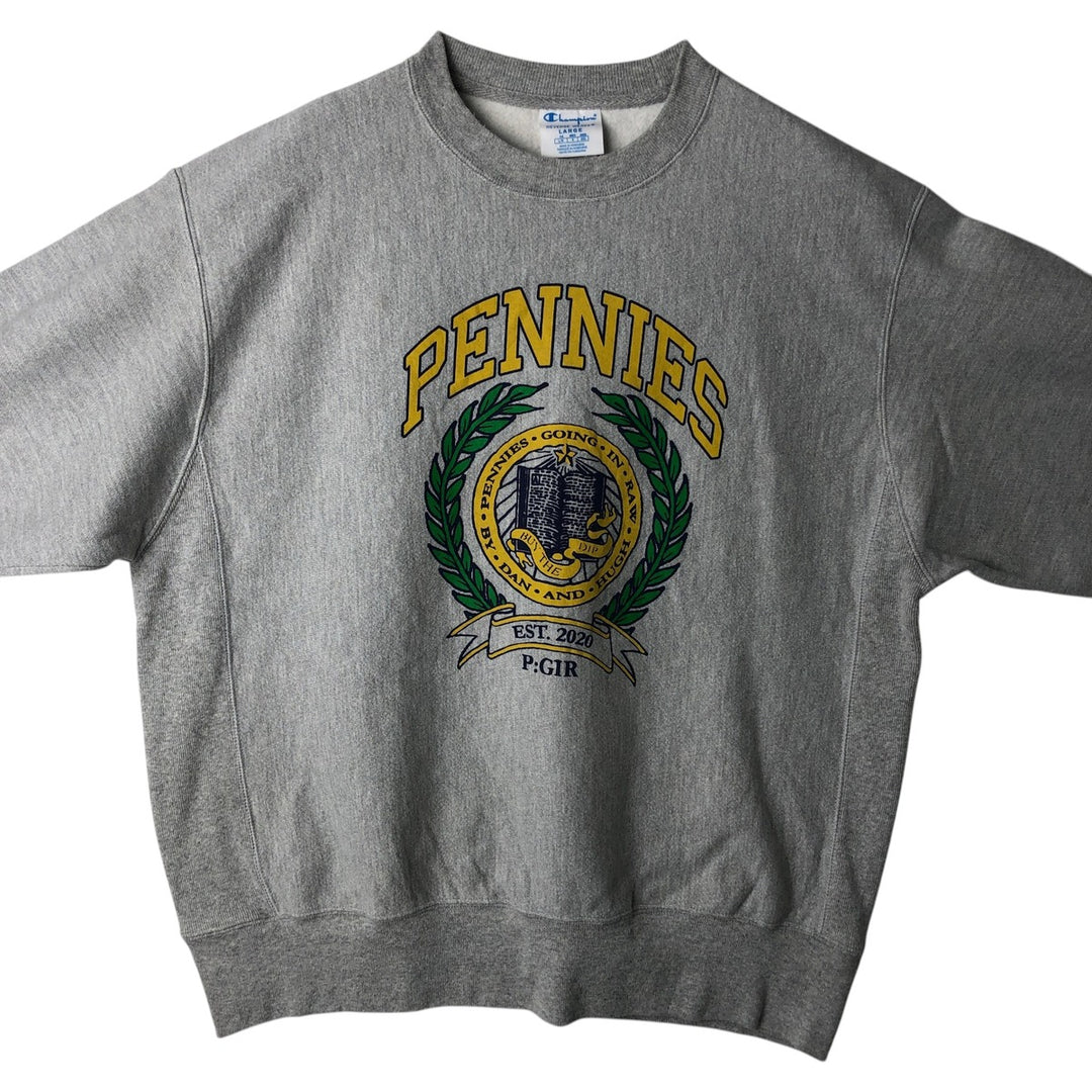 Champion REVERSE WEAVE Reverse Weave College Sweatshirt Trainer Men's L size cotton gray type Vintage Second Hand
