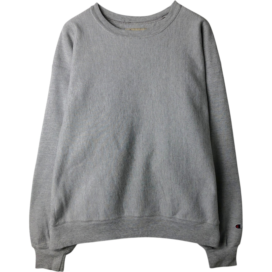 Champion Premium Reverse Weave Plain Blank Sweatshirt (Men's XXL equivalent) cotton gray type Vintage Second Hand
