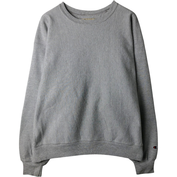 Champion Premium Reverse Weave Plain Blank Sweatshirt (Men's XXL equivalent) cotton gray type Vintage Second Hand