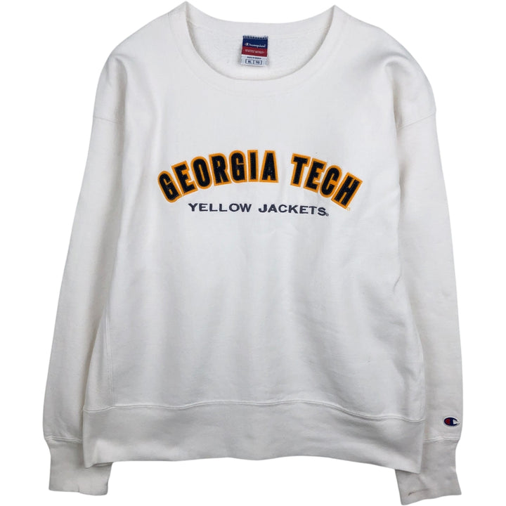 Champion Reverse Weave Georgia Institute of Technology College Sweatshirt (Men's XL equivalent) unclear white type Vintage Second Hand