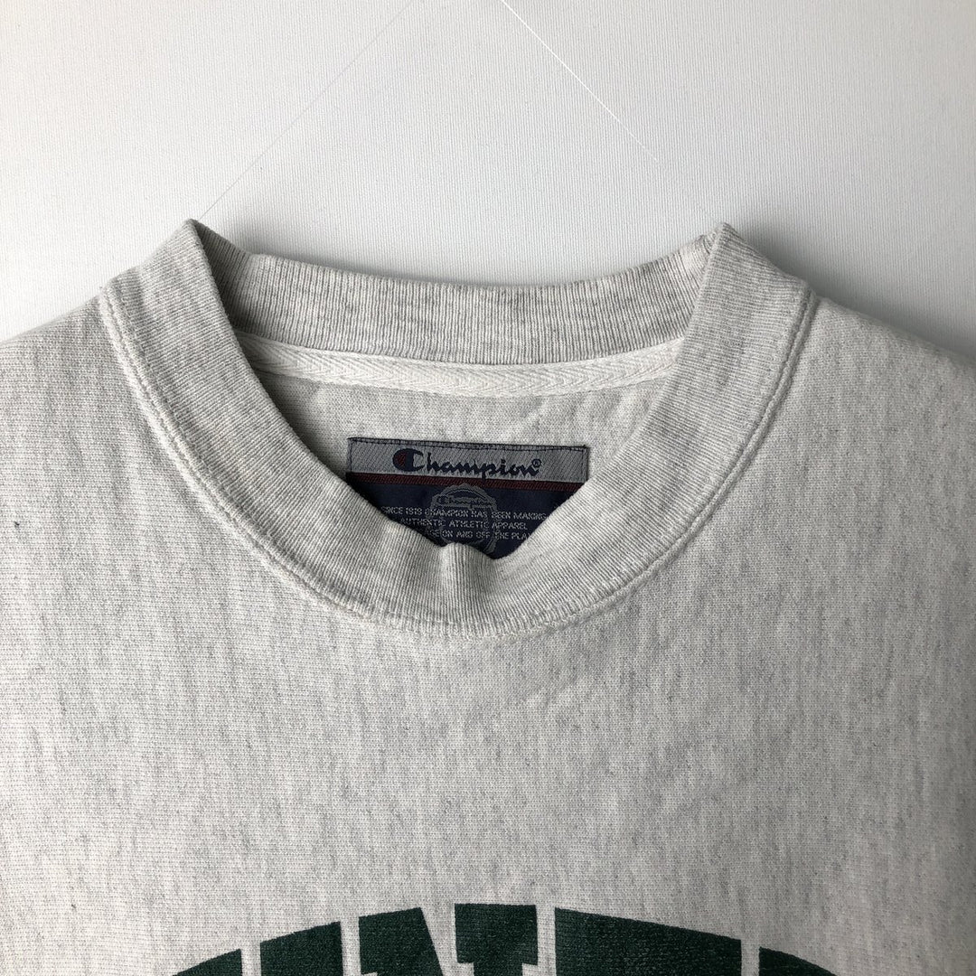 Champion Original Reverse Weave Printed Sweatshirt (Men's Size S) cotton gray type Vintage Second Hand