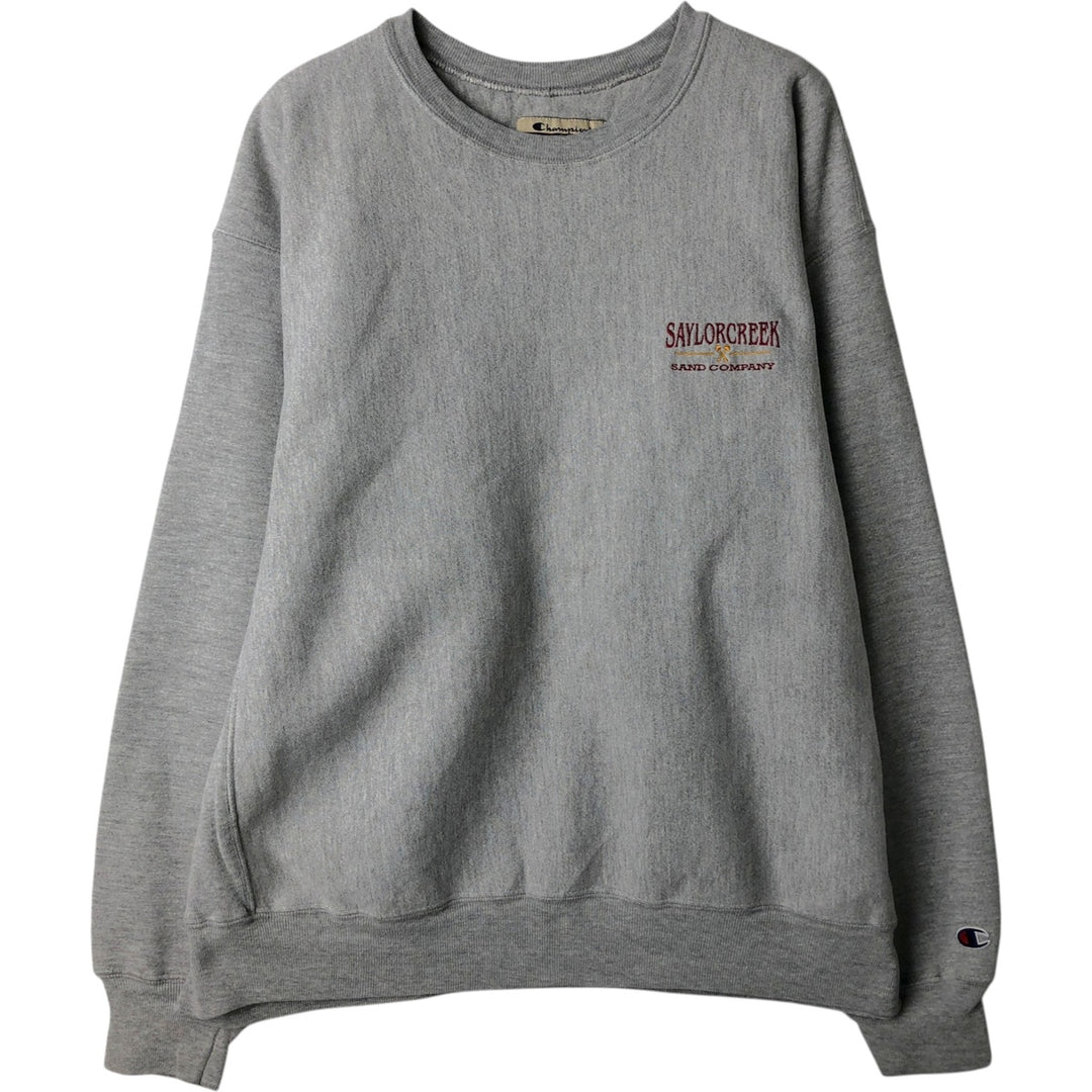 Champion Premium Reverse Weave Advertising Sweatshirt (Men's XL equivalent) cotton gray type Vintage Second Hand