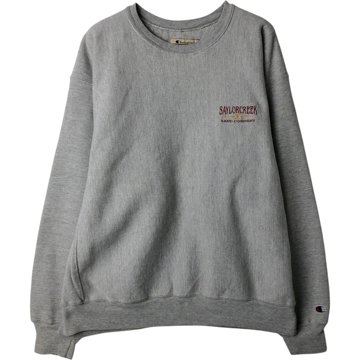 Champion Premium Reverse Weave Advertising Sweatshirt (Men's XL equivalent) cotton gray type Vintage Second Hand