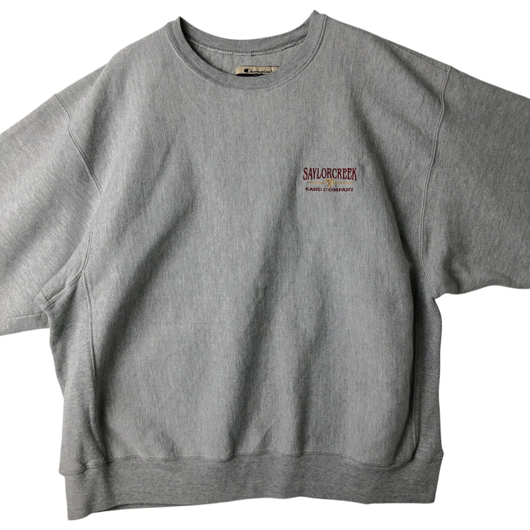 Champion Premium Reverse Weave Advertising Sweatshirt (Men's XL equivalent) cotton gray type Vintage Second Hand