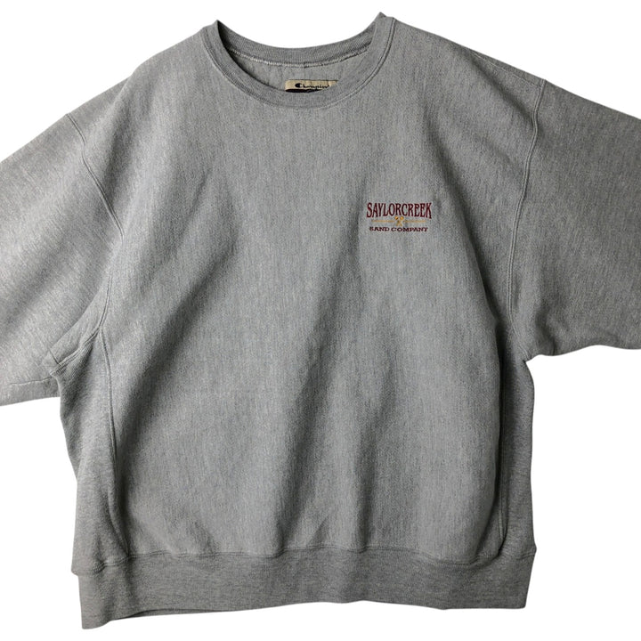 Champion Premium Reverse Weave Advertising Sweatshirt (Men's XL equivalent) cotton gray type Vintage Second Hand