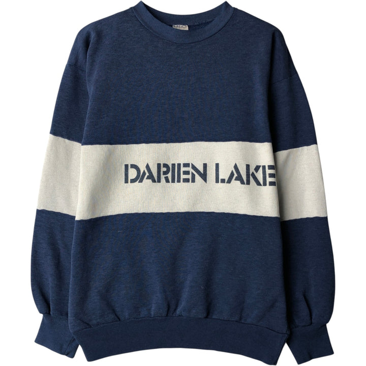 Printed sweatshirt, men's size M unclear navy blue type Vintage Second Hand