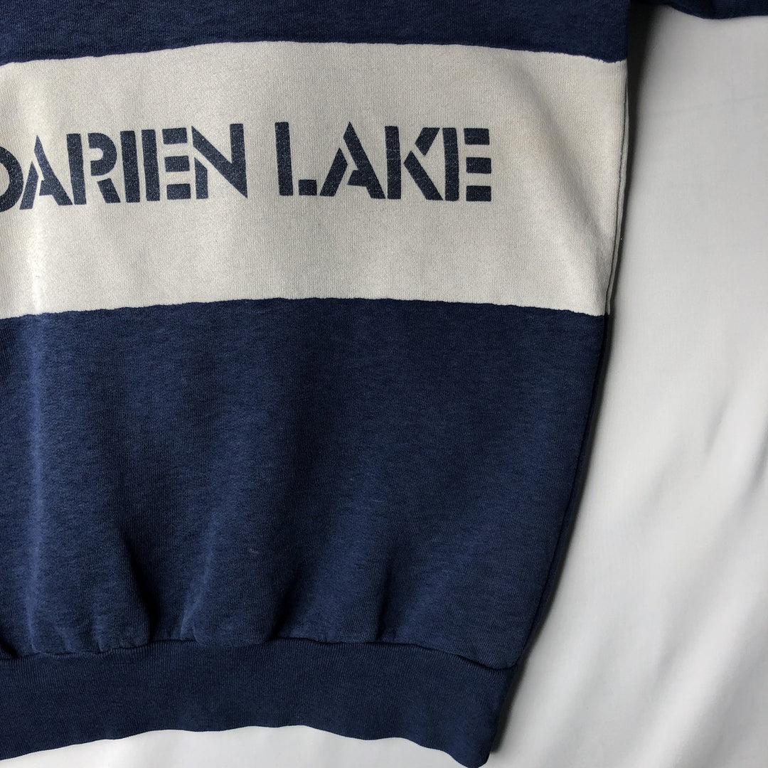 Printed sweatshirt, men's size M unclear navy blue type Vintage Second Hand