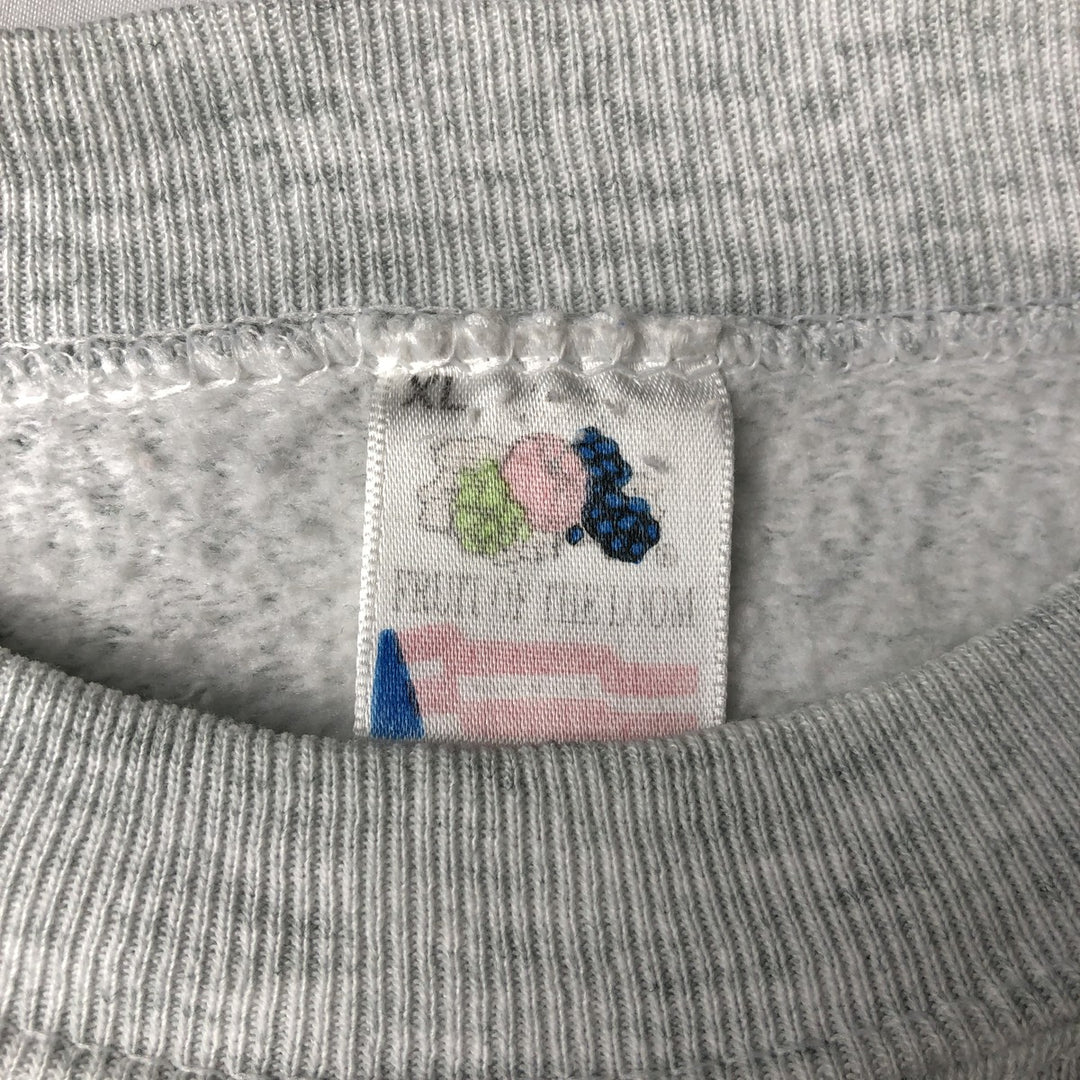 90'S Fruit of the Loom New York State Police Print Sweatshirt (Men's XL equivalent) unclear gray type Vintage Second Hand