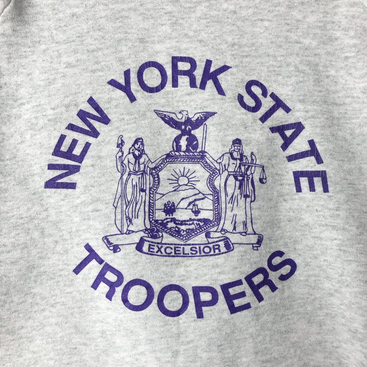 90'S Fruit of the Loom New York State Police Print Sweatshirt (Men's XL equivalent) unclear gray type Vintage Second Hand