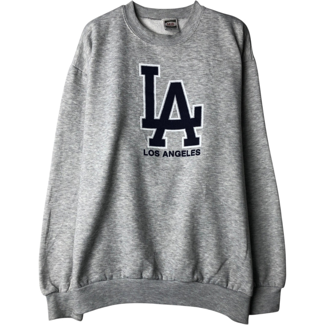 90'S Hill LOS ANGELES ANGELS Los Angeles Print Sweatshirt, Made in USA, Men's Size L (approx.), Vintage polyester gray type Vintage Second Hand
