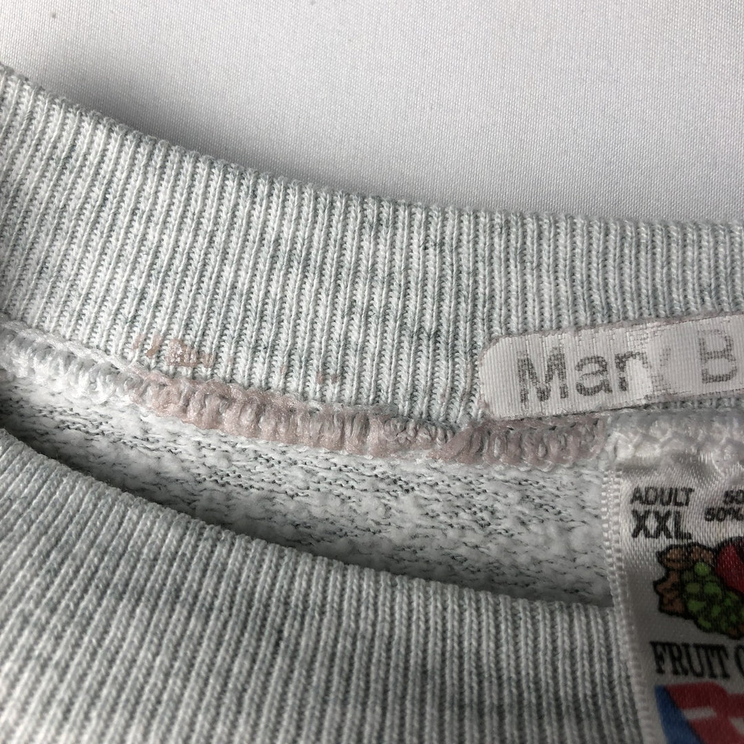Vintage 90'S Fruit of the Loom print sweatshirt, made in the USA, men's size XXL cotton gray type Vintage Second Hand