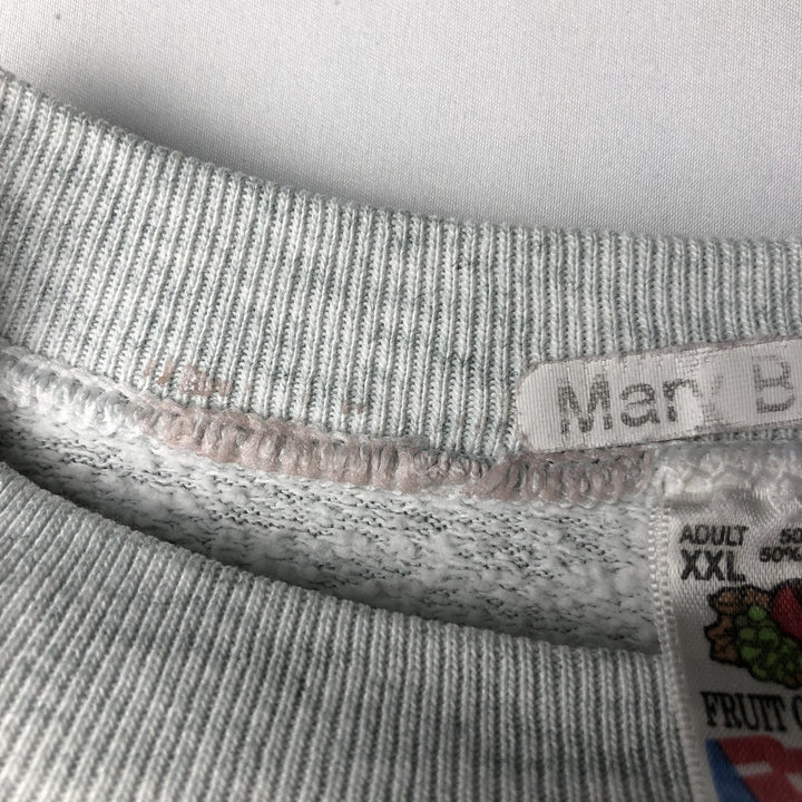 Vintage 90'S Fruit of the Loom print sweatshirt, made in the USA, men's size XXL cotton gray type Vintage Second Hand