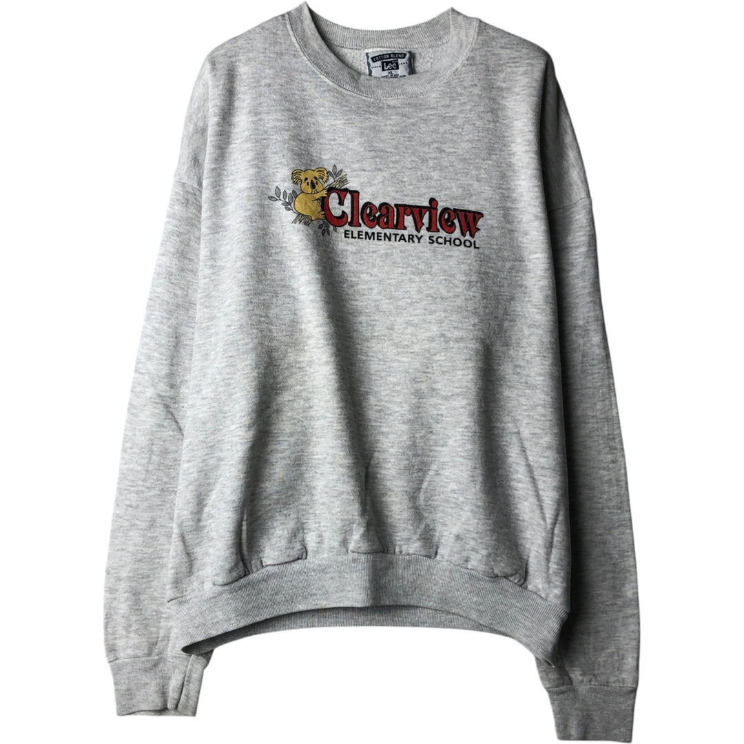 90'S Clearview Elementary School Print Sweatshirt, Made in USA, Men's Size XL (approx.) cotton gray type Vintage Second Hand