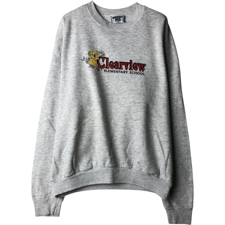 90'S Clearview Elementary School Print Sweatshirt, Made in USA, Men's Size XL (approx.) cotton gray type Vintage Second Hand
