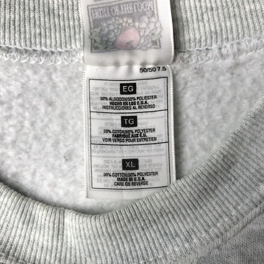 90'S Fruit of the Loom Best Print Sweatshirt, Made in USA, Men's XL, Vintage cotton gray type Vintage Second Hand