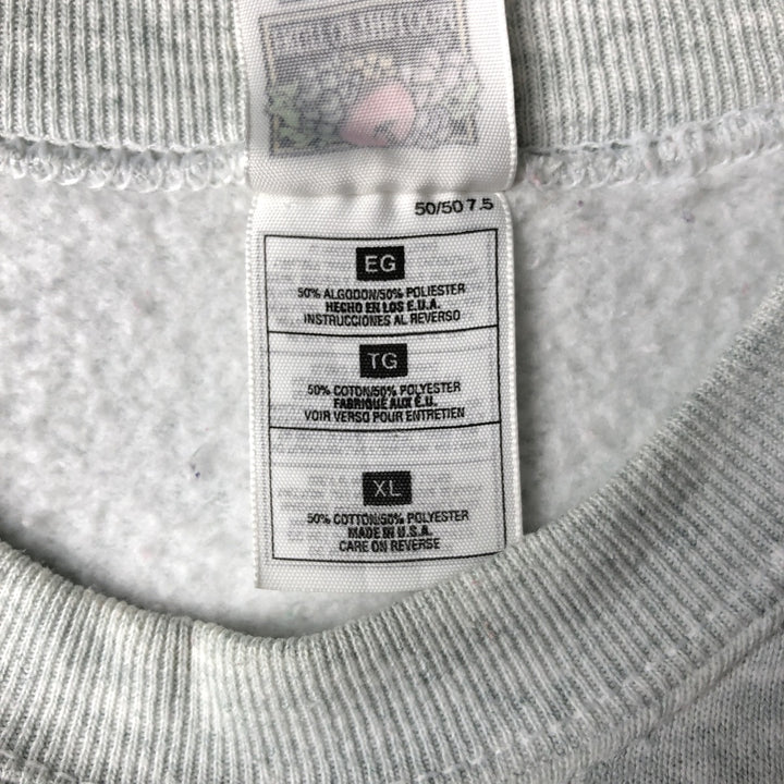 90'S Fruit of the Loom Best Print Sweatshirt, Made in USA, Men's XL, Vintage cotton gray type Vintage Second Hand