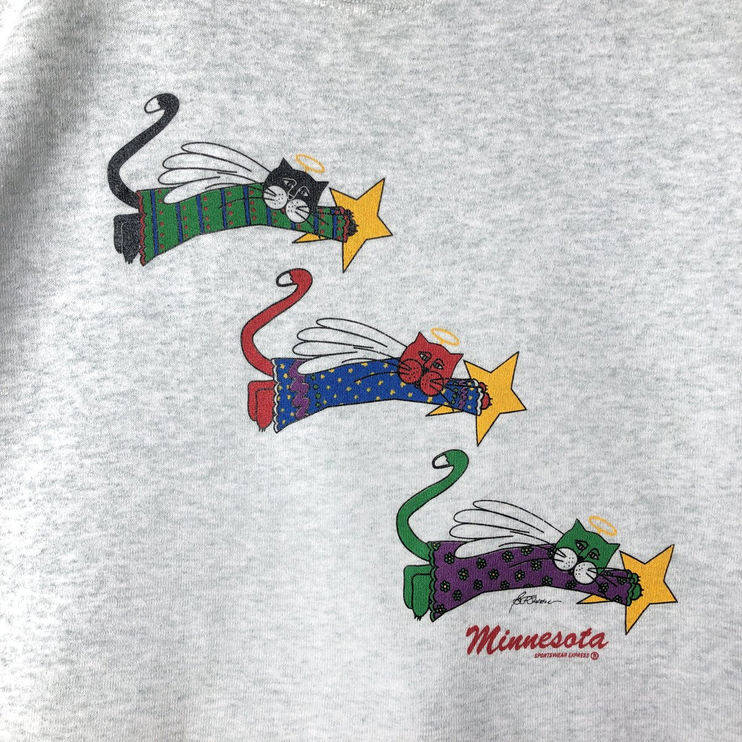 90'S Fruit of the Loom Best Print Sweatshirt, Made in USA, Men's XL, Vintage cotton gray type Vintage Second Hand