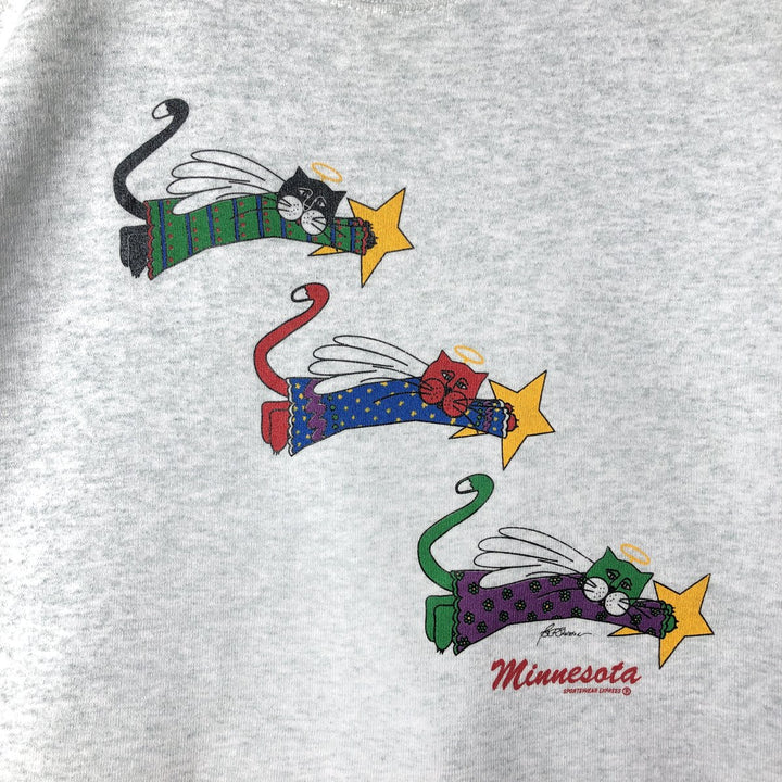 90'S Fruit of the Loom Best Print Sweatshirt, Made in USA, Men's XL, Vintage cotton gray type Vintage Second Hand