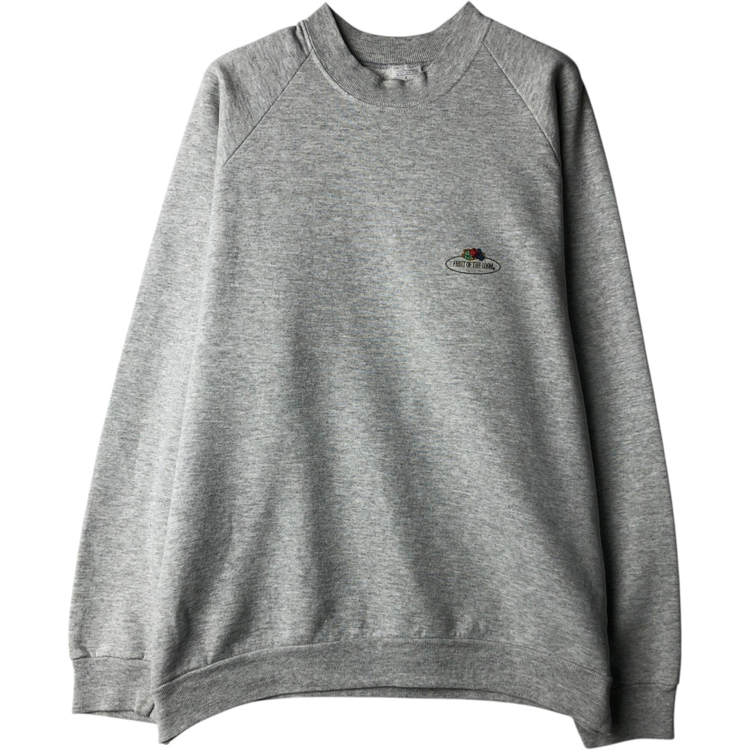 Fruit of the Loom One-Point Logo Sweatshirt (Men's Size L) cotton gray type Vintage Second Hand