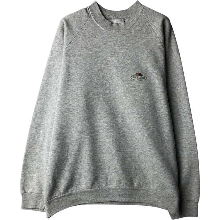 Fruit of the Loom One-Point Logo Sweatshirt (Men's Size L) cotton gray type Vintage Second Hand