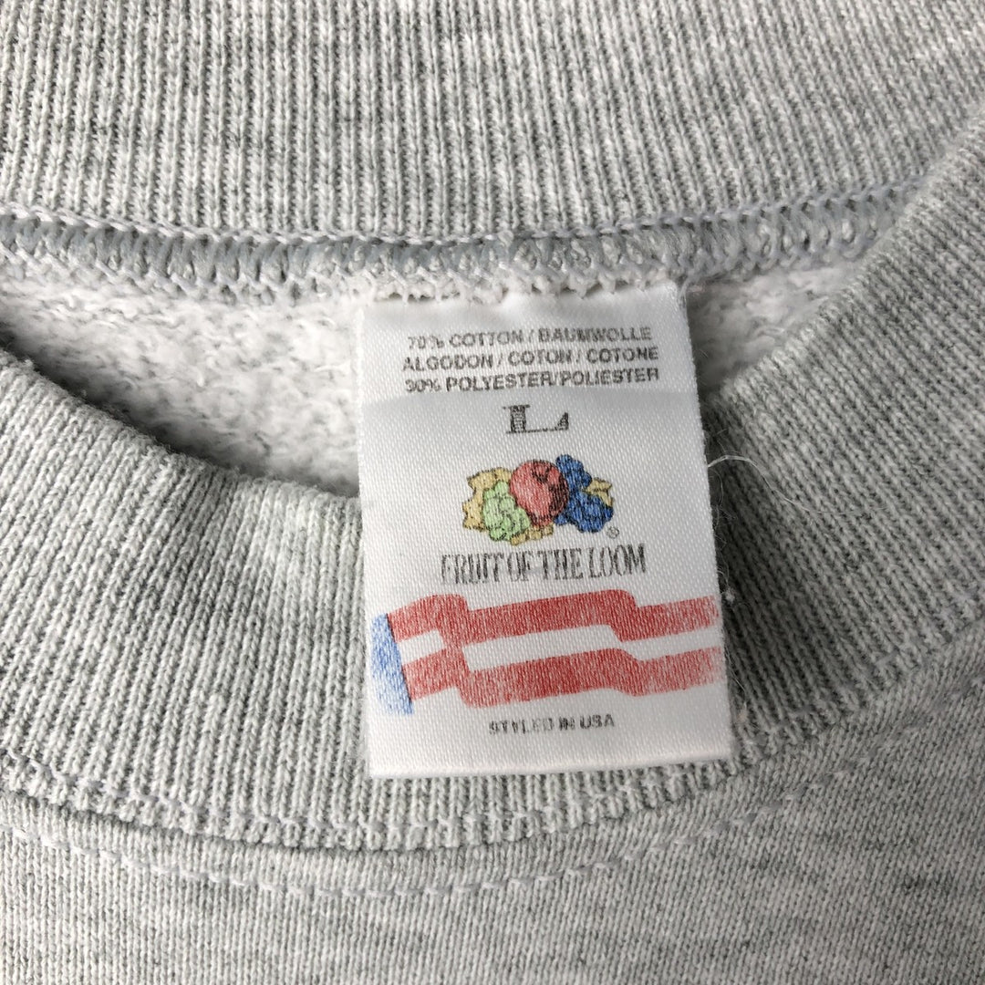 Fruit of the Loom One-Point Logo Sweatshirt (Men's Size L) cotton gray type Vintage Second Hand