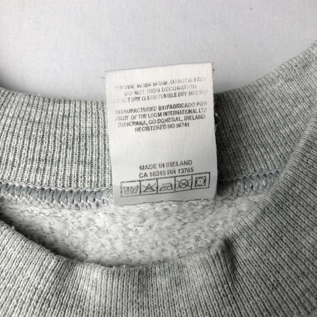 Fruit of the Loom One-Point Logo Sweatshirt (Men's Size L) cotton gray type Vintage Second Hand