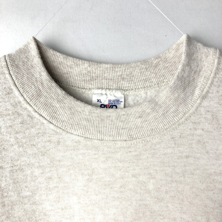 80s-90'S BVD Premium Series Printed Sweatshirt, Made in USA, Men's XL equivalent, Vintage cotton gray type Vintage Second Hand