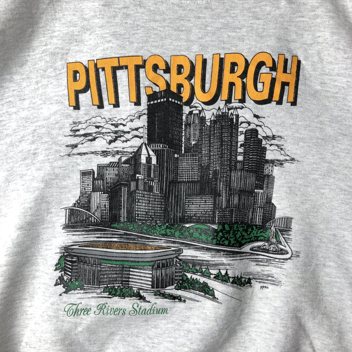 Jerzees Three Rivers Stadium Print Sweatshirt, Made in USA, Men's XL (approx.), Vintage. cotton gray type Vintage Second Hand
