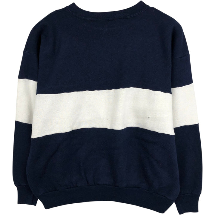 Two-tone printed sweatshirt, made in the USA, men's size L equivalent. acrylic navy blue type Vintage Second Hand