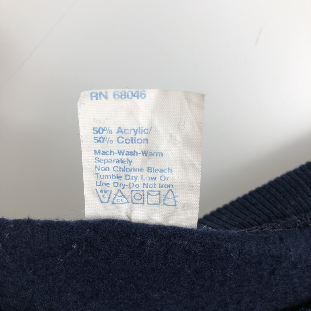 Two-tone printed sweatshirt, made in the USA, men's size L equivalent. acrylic navy blue type Vintage Second Hand
