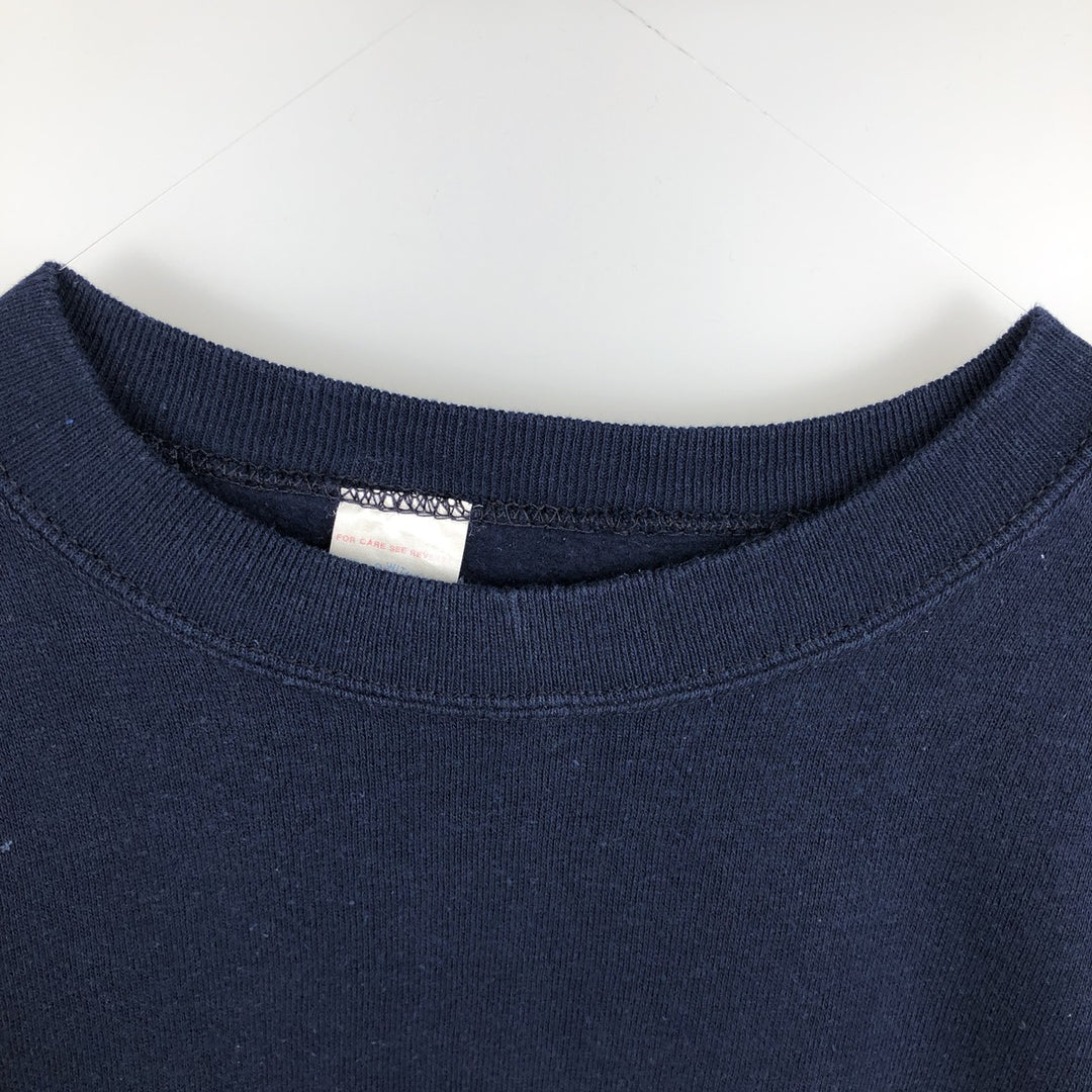 Two-tone printed sweatshirt, made in the USA, men's size L equivalent. acrylic navy blue type Vintage Second Hand