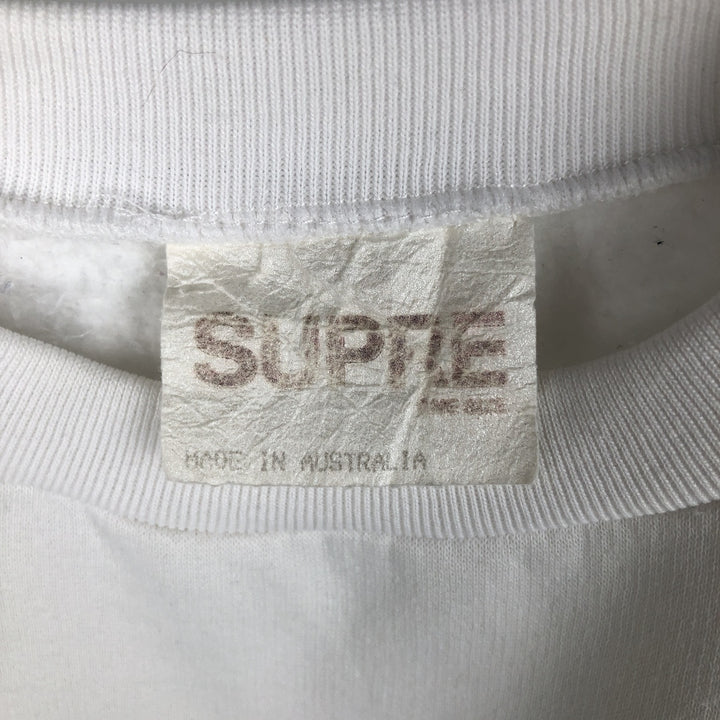90'S Supreme Print Sweatshirt, Australian Made, Men's Size M (Equivalent), Vintage polyester white type Vintage Second Hand