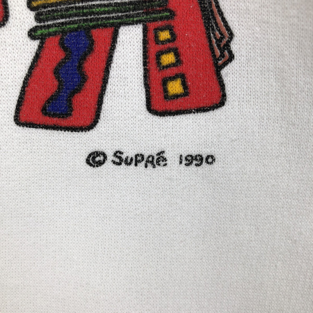 90'S Supreme Print Sweatshirt, Australian Made, Men's Size M (Equivalent), Vintage polyester white type Vintage Second Hand