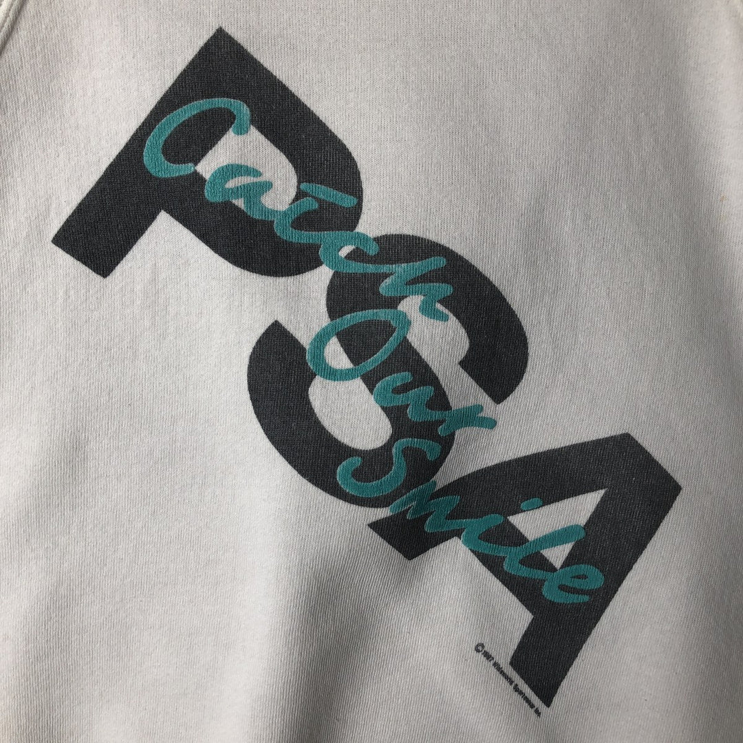 80'S JERSEYS BY RUSSELL Printed Sweatshirt, Made in USA, Men's Size L (Equivalent), Vintage polyester white type Vintage Second Hand
