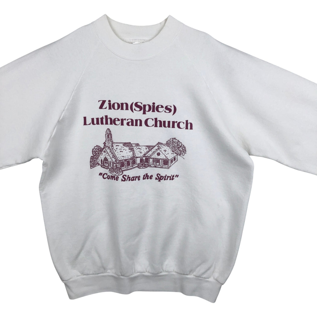 90'S Fruit of the Loom printed sweatshirt, made in the USA, men's size L, vintage cotton white type Vintage Second Hand