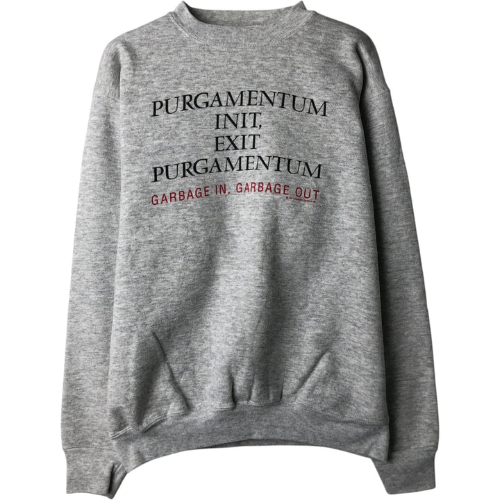 90'S Tultex Rivertown Trading Co. Printed Sweatshirt, Made in USA, Men's Size M (Equivalent), Vintage cotton gray type Vintage Second Hand