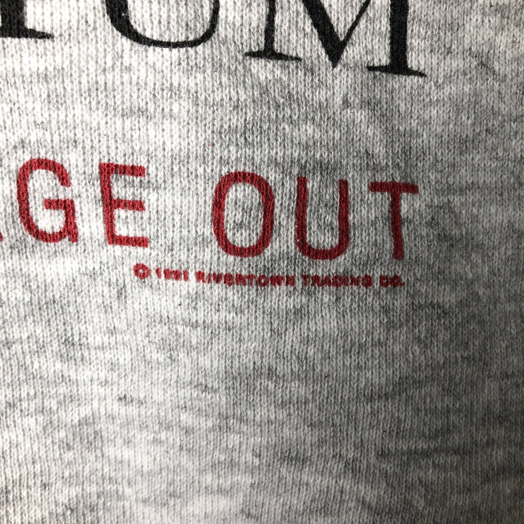 90'S Tultex Rivertown Trading Co. Printed Sweatshirt, Made in USA, Men's Size M (Equivalent), Vintage cotton gray type Vintage Second Hand