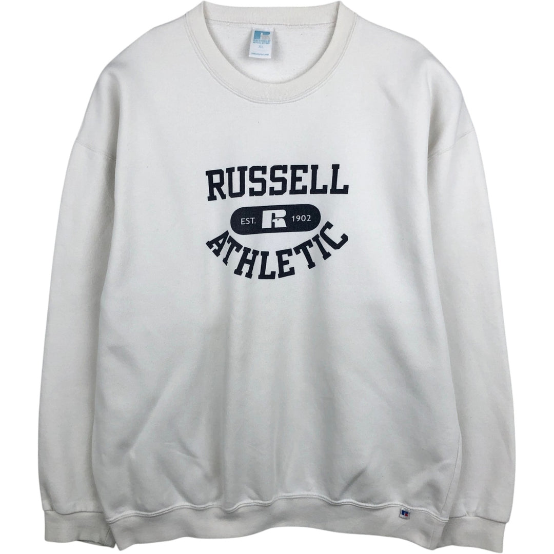 Russell Athletic Printed Sweatshirt, Men's Size XL (approx.) cotton white type Vintage Second Hand