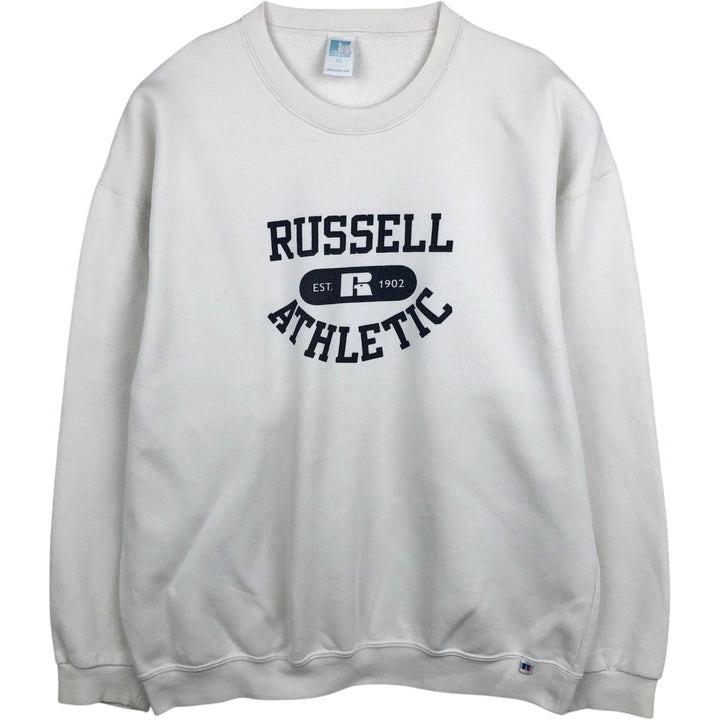 Russell Athletic Printed Sweatshirt, Men's Size XL (approx.) cotton white type Vintage Second Hand