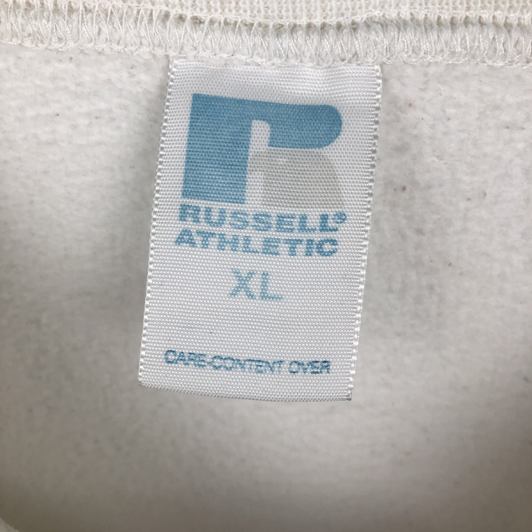 Russell Athletic Printed Sweatshirt, Men's Size XL (approx.) cotton white type Vintage Second Hand