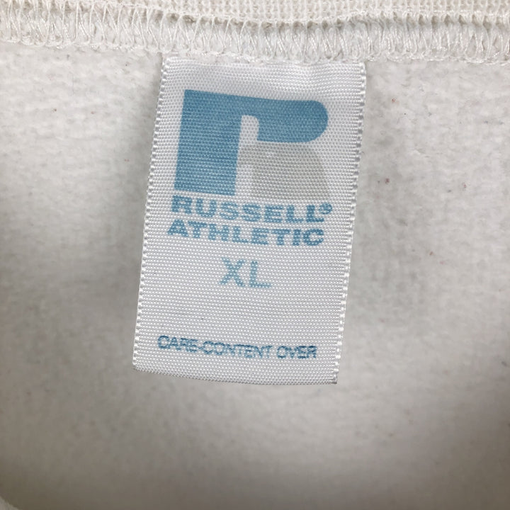 Russell Athletic Printed Sweatshirt, Men's Size XL (approx.) cotton white type Vintage Second Hand