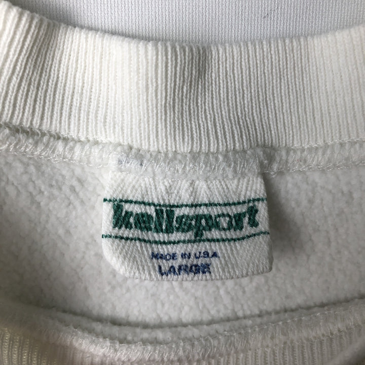 90'S Kellsport Printed Sweatshirt, Made in USA, Men's Size L (Equivalent), Vintage cotton white type Vintage Second Hand